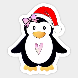 Santa Penguin Sticker